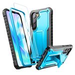 ExoGuard Shockproof Case Compatible with Samsung S23 5G, Full Body Protective Case with Screen Protector and Kickstand, Hard PC Back Sturdy Edge and Reinforced Corner(Blue)