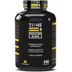 Time 4 Creatine Blend - 240 Creatine Capsules Not Creatine Tablets, 30 Day Supply, Unique Blend of 4 Types of Creatine, 6000mg Per Daily Serving Improve Muscle Strength Vegan Friendly & Gluten Free