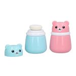 2 Pcs Cartoon Bear Powder Puff Box Fluffy Body After Bath Powder Case Makeup Cosmetic Talcum Powder Container for Home Travel(Bear Puff Empty Box)