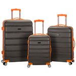 ROCKLAND F160-CHARCOAL Melbourne Abs Luggage Set, Charcoal, One Size