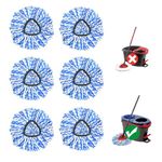 Spin Mop Head Refill for RinseClean 2-Tanks System, 6Pcs Rotating Triangle Replacement Pads, Microfiber, Washable, Reusable