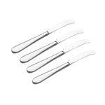 Viners Select 4 Piece Butter Knife Set | Stainless Steel Butter Spreaders with Mirror Finish | Teardrop Handle Design | Rounded Blade for Butter, Jam & Spreads | Dishwasher Safe | Gift Boxed