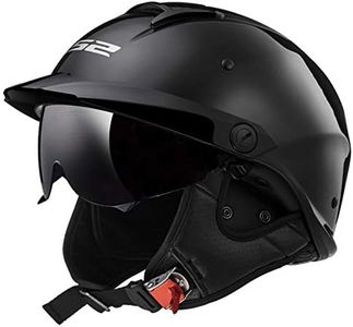 LS2 Helmets Rebellion Motorcycle Half Helmet (Gloss Black - Large)