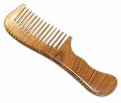 Nature Therapy 100% Hand Made Green Sandalwood Comb, Large Sandal Wood Comb Anti Static 17.5cm