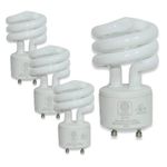 SLEEKLIGHTING - 13Watt GU24 Base 2 Prong Light Bulbs- UL-13w 120v 60hz Light Bulb- Mini Twist Lock Spiral -Self Ballasted CFL Two Pin Fluorescent Light Bulb- 6500K Super White Daylight- 4pack-