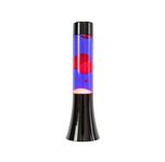 Fisura - Blue Magma lamp. 30 cm Motion lamp with Black Base, Blue Liquid and red Wax. Relaxing Effect lamp. 9x9x30 cm