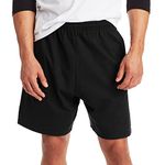 Hanes Men's Jersey Short with Pockets, Black, Large