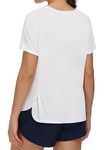 THE GYM PEOPLE Women's Short Sleeve Workout Shirts Lightweight Quick Dry Athletic Tops with Side Slits White