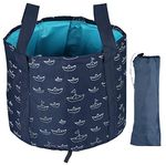 COLFULINE Folding Water Bucket, 25L Portable Collapsible Wash Basin Camping Storage Container for Traveling Hiking Fishing Boating Gardening Car Washing Foot Spa(Blue)