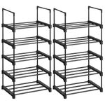 SONGMICS Shoe Rack, 5 Tier Shoe Organizer, Set of 2 Metal Shoe Storage Shelves, Easy to Assemble, Entryway, Black ULSA055B02