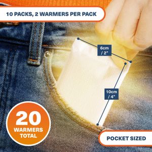 Bramble Reusable Hand Warmers, 10 Pairs – Air Activated, 8-Hour Heat