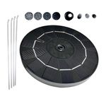 Homehop Solar Powered Water Fountain with 8 Nozzles Decorative Floating Pump for Outdoor, Garden Decor, Bird Bath, Pool,Pond with 2.2W (ABS-250L/H)