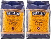 DeLallo Gluten Free Orzo Pasta, Made with Corn & Rice, Wheat Free, 12oz Bag, 2-Pack