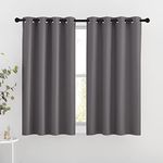 NICETOWN Thermal Insulated Blackout Curtains - Energy Efficient Curtains for Winter, Grommet Solid Curtains & Drapes for Living Room/Bedroom (46W x 54L, Grey, 2 Packs)