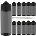 Chubby Gorilla 120mL V-3 Black PET Unicorn Plastic Bottles (10 Pack) - Squeeze bottle, Juice Bottles Authentic Chubby Gorilla Dropper Bottle with Squeeze Dropper