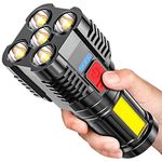 Flashlights High Lumens, Rechargeable Flashlights High Lumens Long Range, Super Bright Zoomable Waterproof Flashlight with 4 Modes, Powerful Handheld Flashlight for Camping Emergencies