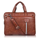 GOLD SKY Men's Synthetic Leather Briefcase Best Laptop Messenger Bag Satchel for Men