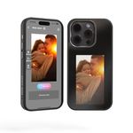 Ink case - Protective digital Phone Case for iPhone models with NFC Technology. Shockproof and Waterproof, No power needed. Image display reflecting on phone case (Black, IPhone 13)