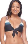 Esky Skye Women's Sophia Deep V Bikini Top Swimsuit with Front Tie Detail, Catalina Ombre Stripe, Small