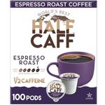 World's Best Half Caff Espresso Roast Coffee 100ct. Solar Energy Produced Recyclable Single Serve Dark Roast Coffee Pods - 100% Arabica Coffee California Roasted, KCup Compatible