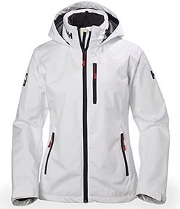 Helly Hansen Womens Crew Hooded Waterproof Sailing Jacket, 001 White, X-Large