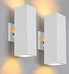 Dusk to Dawn Outdoor Lights Wall Mount, 2 Pack Waterproof Exterior Light Fixtures, Modern Anti-Rust Sensor Garage Lights Outdoor Wall Sconce Porch Lights Wall for House, Doorway, White, YOFOVI