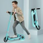 Lifelong Kids Electric Scooter | 6-12 Years| Electric Scooter with Rechargeable Battery, Adjustable Handle Height & Foldable Design | Safe Scooter with Anti-Slip Deck (Electric Blue)