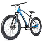 CRADIAC - Black Ninja Fat | Single Speed MTB Cycle| 26" Inch Mountain Bike | 26 * 300 Fat Tires | DISC Brakes | Suspension Fork | Hitensile Steel Frame | for 12+ Years Men/Boys/Girls, Front