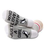 G2TUP 1 Pair Puffin Bird Lover Gift Just A Girl Who Loves Puffins Socks Seabird Animal Lover Gift Birdwatching Birdwatcher Socks (Loves Puffins 1 Pair)