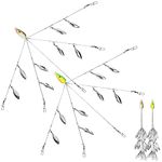 Goture Alabama Umbrella Rig Fishing Rigs for Bass Striper Fishing 5 Arms Alabama Rig Swimbaits with 8 Willow Blades Fishing Umbrella for Trout Perch Walleye Freshwater/Saltwater