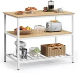 VASAGLE Kitchen Island with 3 Shelv