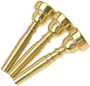 3Pcs Yootones Trumpet Mouthpiece 7C 5C 3C Trumpet Mouthpiece Set for Beginners and Professional Players (Gold)