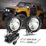 Auxbeam 4 Inch 72W Round LED Pods, Super Bright Off Road Driving Spot Lights, Round Offroad Light Bar Auxiliary Bumper A-Pillar Spotlight for Truck Jeep ATV Motorcycle