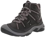 KEEN Men's Circadia Mid Height Comfortable Waterproof Hiking Boots, Black/Steel Grey, 14