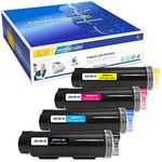 4 Colors 6510 6515 Toner Cartridge Compatible for Xerox WorkCentre 6515DN 6515DNI 6515DNM 6515N Phaser 6510DN 6510DNI 6510DNM 6510N Printers (BK/C/M/Y)