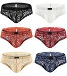 WINDAY Men Briefs Lace Silk Low Rise Bikini Briefs and Breathable Underwear B175 - Multi - S