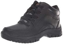 Dr. Scholl's Shoes Men's Charge Slip-Resistant Work Boot, Black Leather, 10 Wide