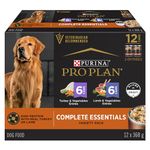 Purina Pro Plan Complete Essentials Wet Dog Food, in Gravy Variety Pack 2 Flavours (12 Pack)