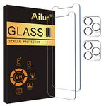 Ailun 2 Pack Screen Protector Compatible for iPhone 12 Pro Max[6.7 inch] + 2 Pack Camera Lens Protector,Tempered Glass Film,[9H Hardness] - HD