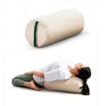 The White Willow HarmonyFlow Yoga Round Bolster Cushion for Restorative Yoga & Meditation – Standard Size, Supportive Foam with Soft Washable Cover – White