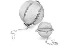 Samyal Tea Strainer Infuser Mesh Tea Balls, Stainless Steel Tea seeped strainers Infuser Filter Loose Leaf Teas Soup Seasoning Balls Fruit Squeeze Diffuser Herbal Spice (2 Pcs, Small & Big)
