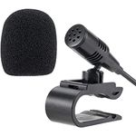 MICMXMO Car Radio Microphone 3.5 mm External Mic Portable Microphone Compatible with JVC Kenwood Sony Alpine for Car Head Unit with Bluetooth Radio Stereo GPS DVD, 3M Cable, Plug and Play