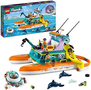 LEGO® Friends Sea Rescue Boat 41734 Building Toy Set for Kids Ages 7+ Who Love Creative Play and Sea Life Stories