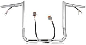 Prewired 14 Inch Handlebar Meathook Ape Hangers for Harley 1996-2006 Electra Glide/Street Glide 1.25" Fat Bagger Bar, Chrome