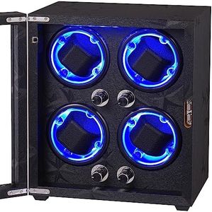 Lenway Watch Winder with Quiet Motor，Automatic Watch Winder Four Rotation Modes，Watch Winder with Led Light(New Upgrade)、Best Gift