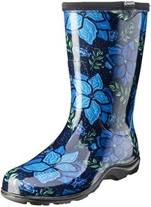 Sloggers Women's Splash Spring Surprise Waterproof Rain Boot, Blue, 07 US Size