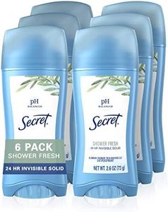 Secret Original Shower Fresh Scent Women's Invisible Solid Ph Balanced Antiperspirant and Deodorant 2.6 Oz (Pack of 6)