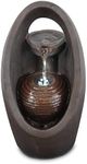 GEEZY Garden Water Feature LED Fountain Indoor/Outdoor Cascading Freestanding Polyresin Garden Statue Lights & Water Decoration (Oval Fountain)