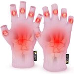 iMedic Arthritis Gloves for Women & Men - 1 Pair of Medium Pink Compression Gloves for Arthritis Pain Relief - Fingerless Gloves for Women & Men - Arthritis Gloves for Men & Women