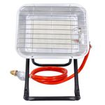 Portable Gas Heater 4.5 kW Piezo Ignition Calor Gas Heater With Heating Area 20-60 sqm, Adjustable Heating, 150cm Hose, 37mbar Pressure Regulator, Bottle Mounting Propane Heater TOUGH MASTER